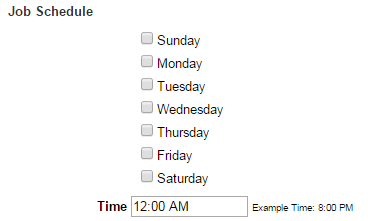 Job Schedule section.